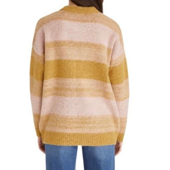 Madewell Otis Space Dye Pullover Sweater Size XL Pink Oyster Alpaca Wool Blend - Picture 2 of 6